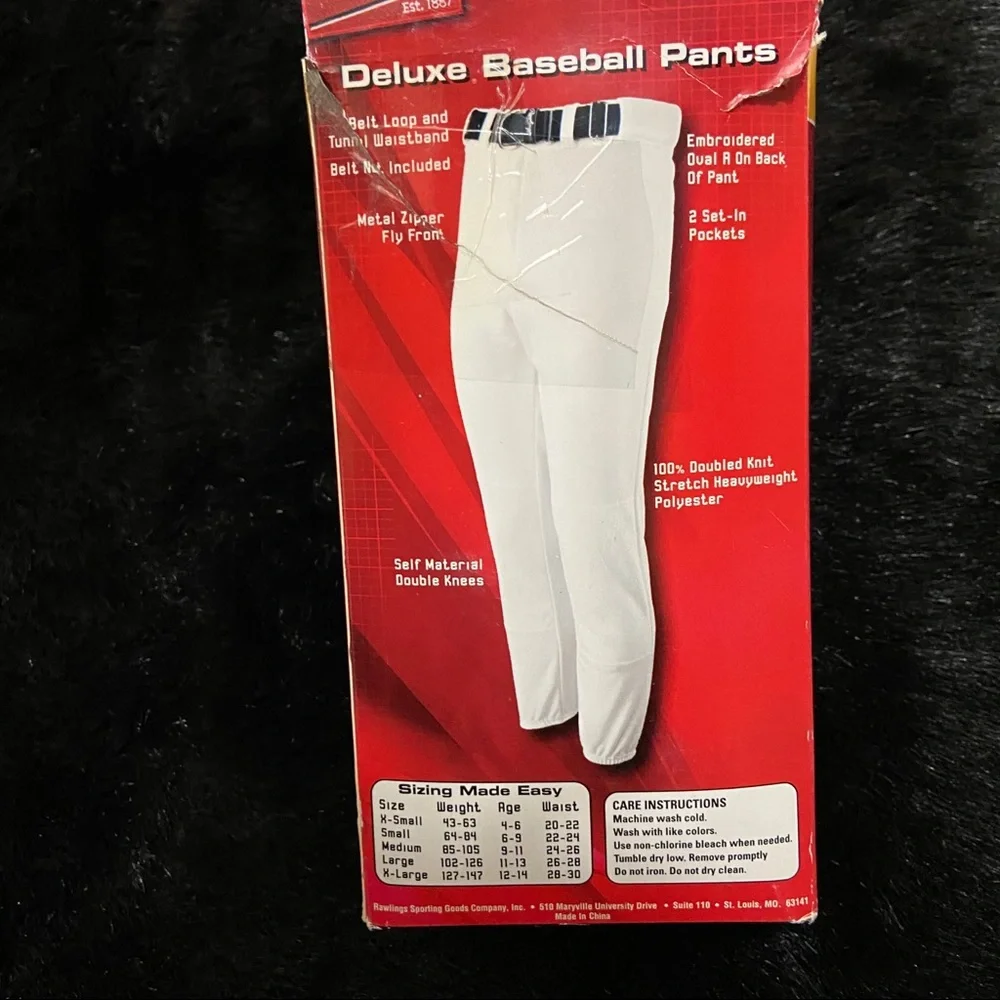 Rawlings Deluxe Baseball Pants Youth Small Gray Softball Unisex Sports Athletic